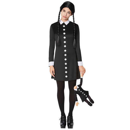 Adult Wednesday Addams Costume - The Addams Family BLACK