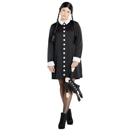 Adult Wednesday Addams Costume - The Addams Family BLACK