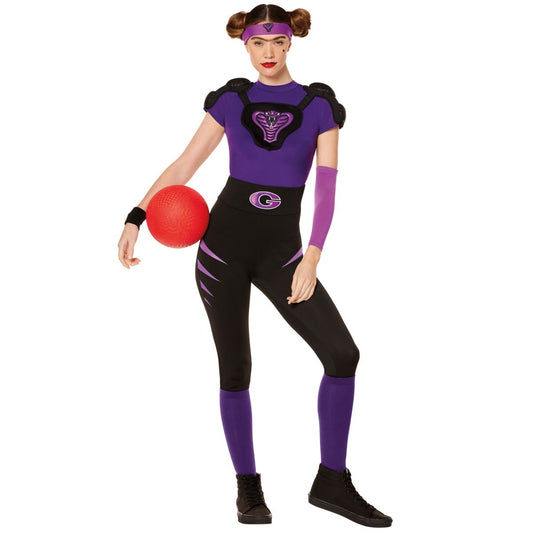 Adult Purple Cobra Uniform Costume - Dodgeball BLACK AND PURPLE