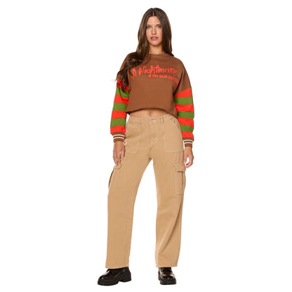 Freddy Krueger Cropped Crewneck - A Nightmare on Elm Street BROWN