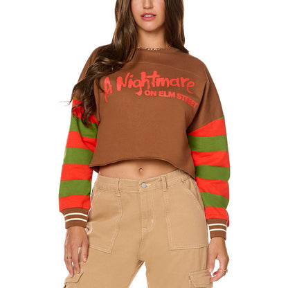 Freddy Krueger Cropped Crewneck - A Nightmare on Elm Street BROWN