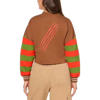 Freddy Krueger Cropped Crewneck - A Nightmare on Elm Street BROWN