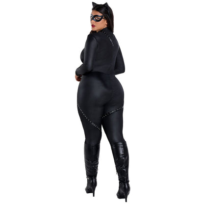 Adult Catwoman Plus Size Catsuit Costume - DC Villains BLACK