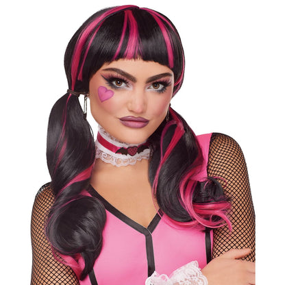 Draculaura Wig - Monster High BLACK AND PINK