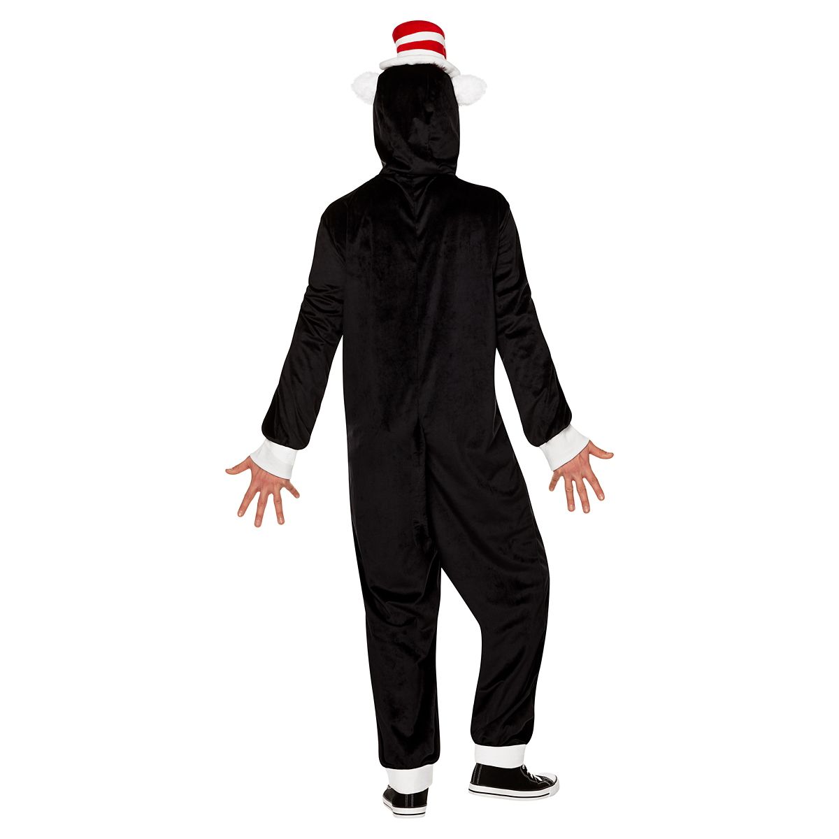 Adult The Cat in the Hat Jumpsuit Costume BLACK