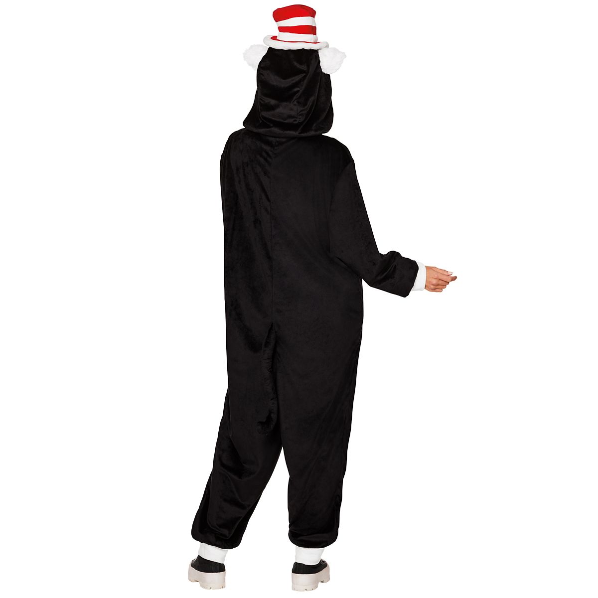 Adult The Cat in the Hat Jumpsuit Costume BLACK