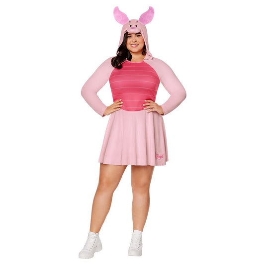 Adult Piglet Plus Size Dress Costume - Winnie the Pooh PINK