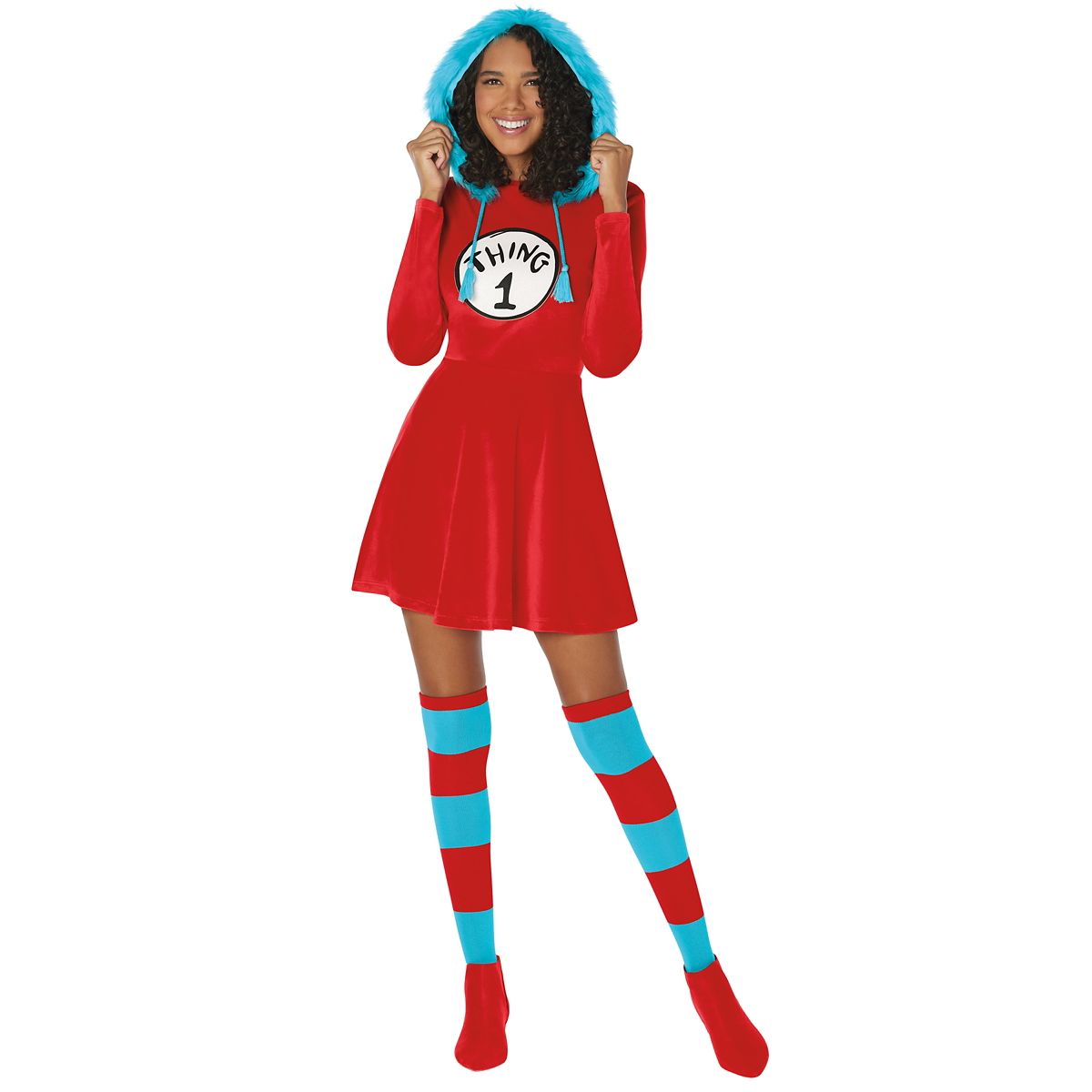 Adult Thing 1 Dress Plus Size Costume - Dr. Seuss RED