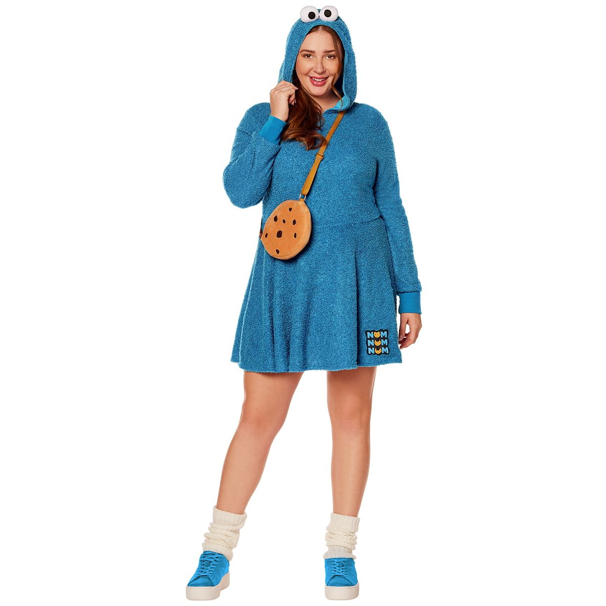 Adult Cookie Monster Plus Size Dress Costume - Sesame Street BLUE