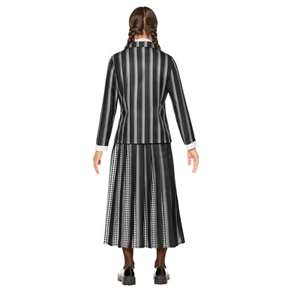 Adult Wednesday Addams Nevermore Academy Uniform Costume BLACK