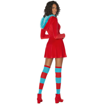 Adult Thing 1 and Thing 2 Dress Costume - Dr. Seuss RED