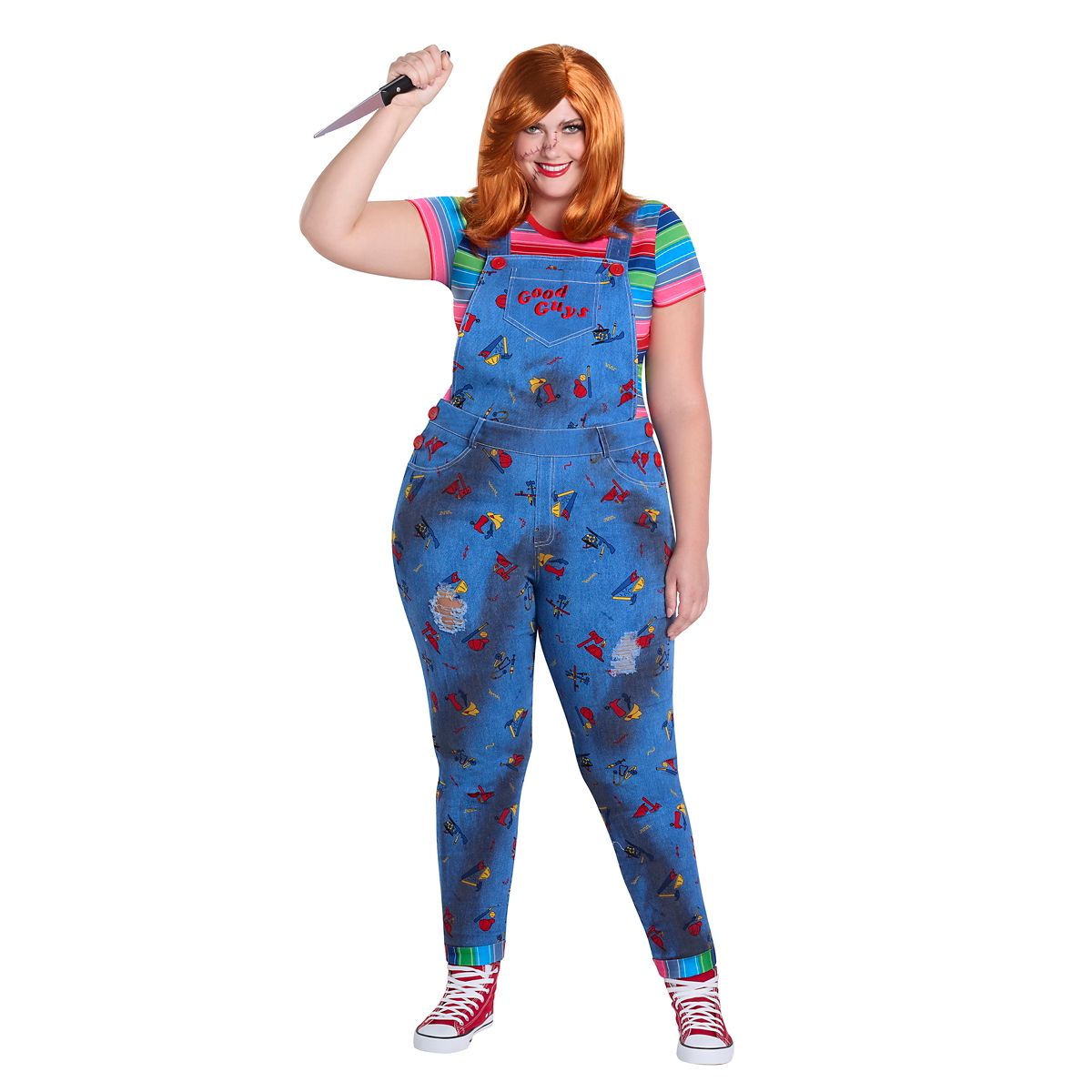 Adult Chucky Overalls Costume BLUE