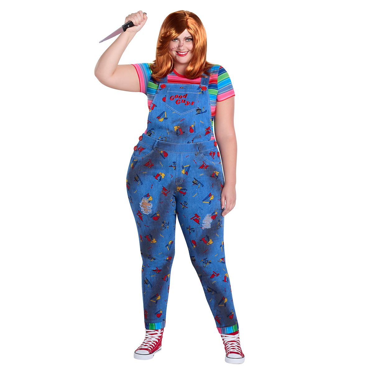 Adult Chucky Overalls Costume BLUE