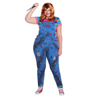 Adult Chucky Overalls Costume BLUE