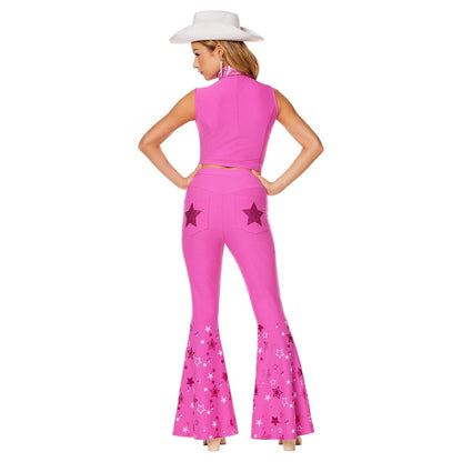 Adult Western Barbie Costume - Barbie the Movie NEON PINK