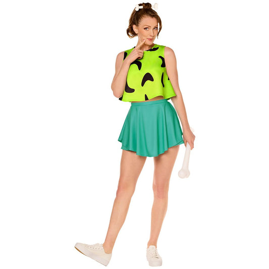 Adult Pebbles Costume - The Flintstones GREEN - MULTI