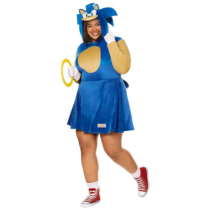 Adult Sonic Dress Costume BLUE