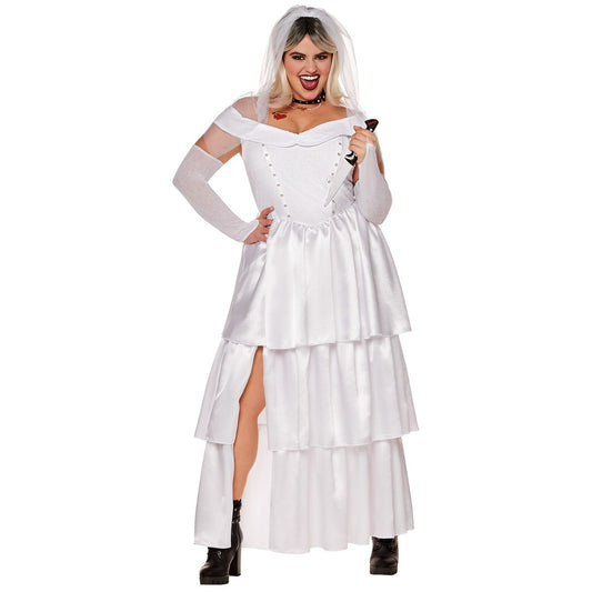 Adult Bride Tiffany Dress Plus Size Costume - The Bride of Chucky WHITE