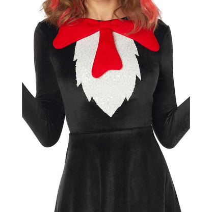 Adult Cat in the Hat Dress - Dr. Seuss BLACK