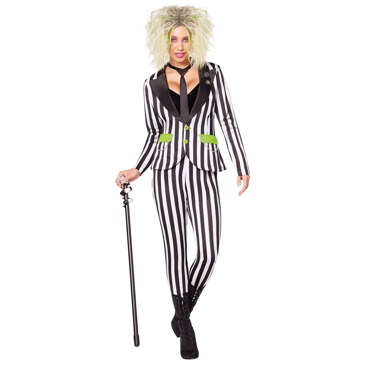 Adult Women's Beetlejuice Costume - Beetlejuice BLACK AND WHITE