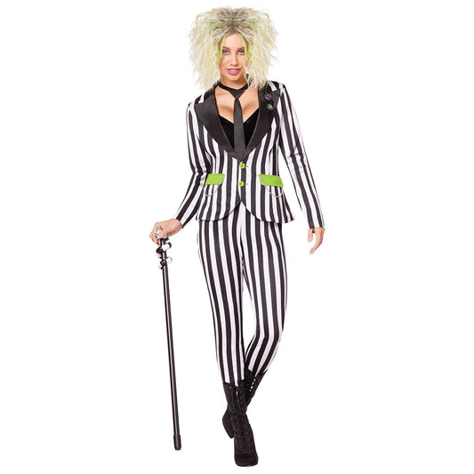 Adult Women's Beetlejuice Costume - Beetlejuice BLACK AND WHITE