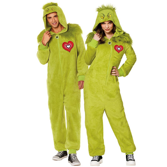 Adult The Grinch Jumpsuit Costume - Dr. Seuss GREEN