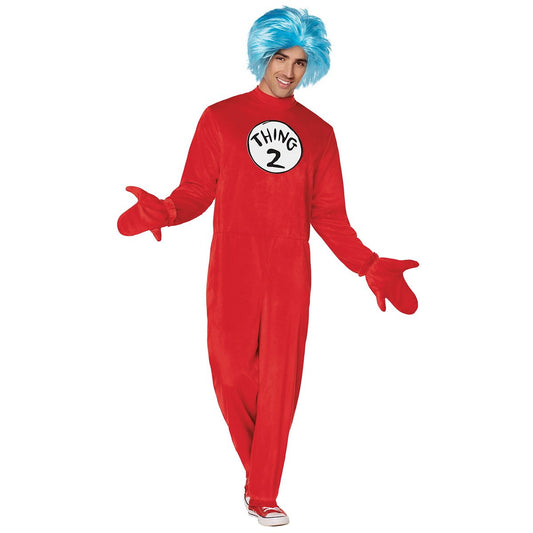 Adult The Thing Plus Size Jumpsuit Costume - The Cat in the Hat RED
