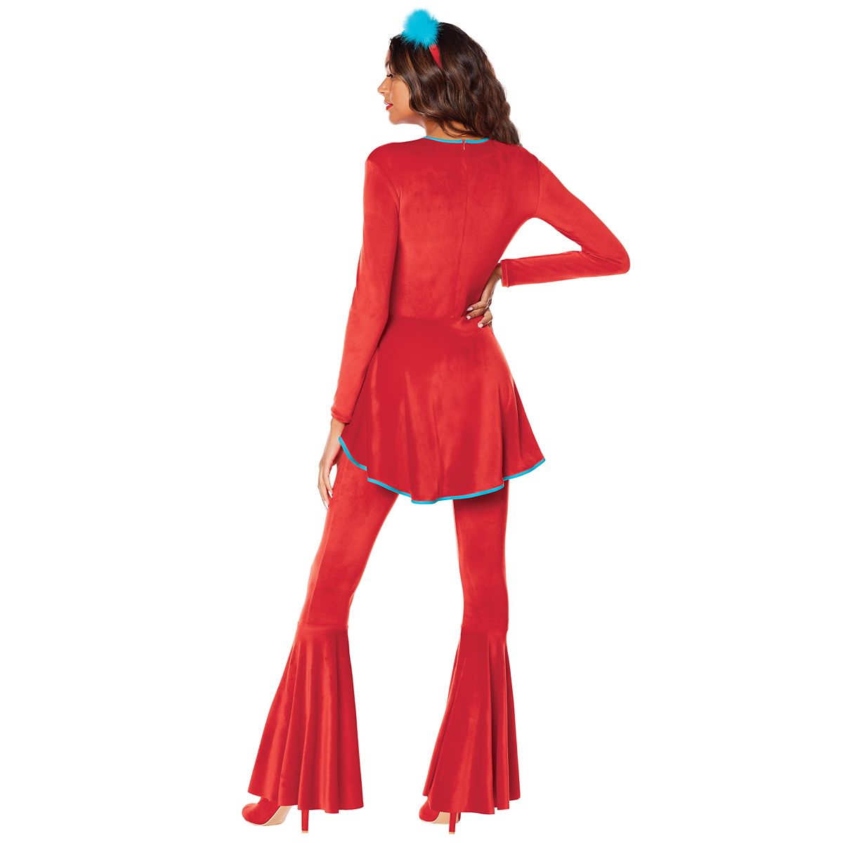 Adult Thing 1 and Thing 2 Bell Bottom Costume - Dr. Seuss RED