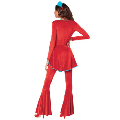 Adult Thing 1 and Thing 2 Bell Bottom Costume - Dr. Seuss RED