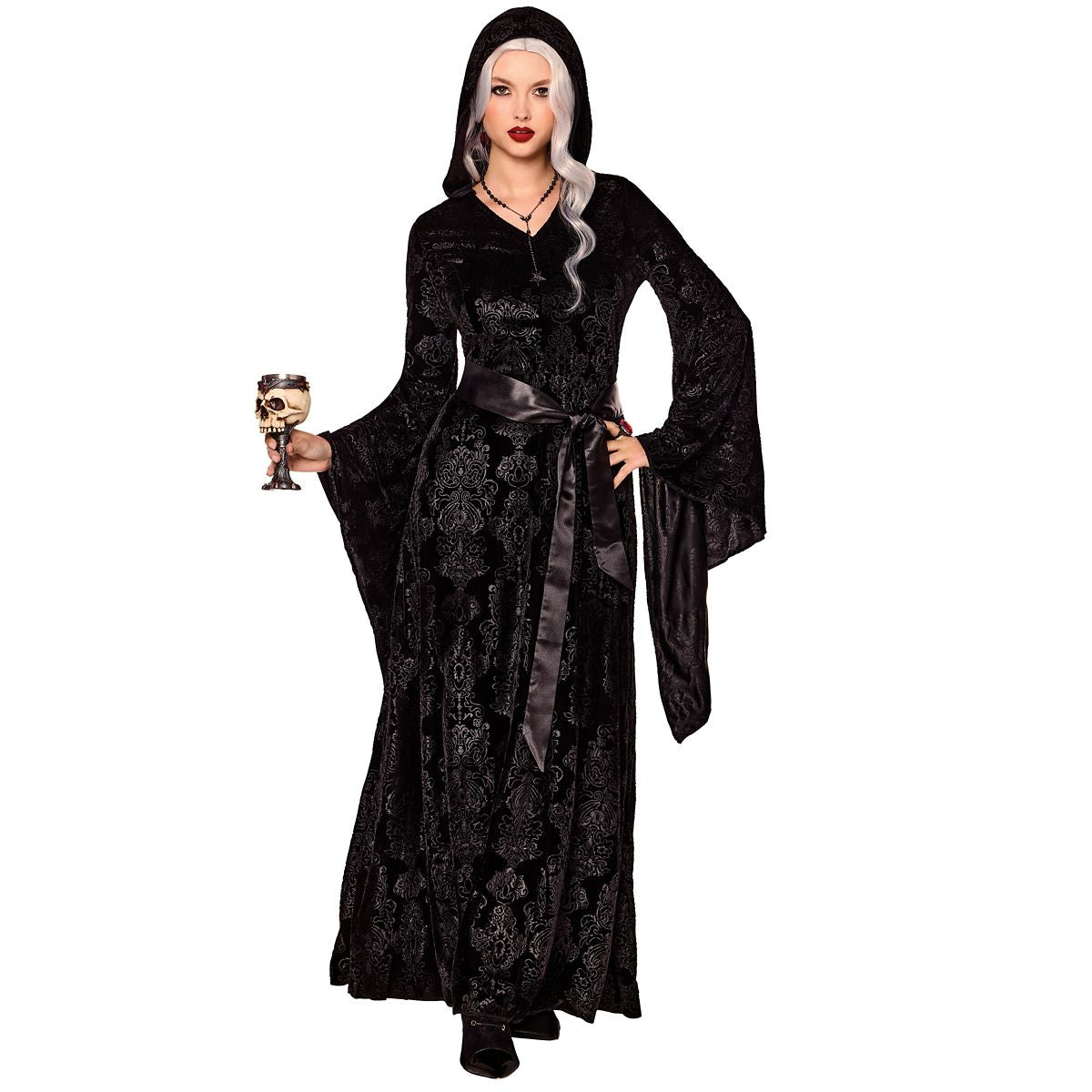 Velvet Hooded Robe BLACK