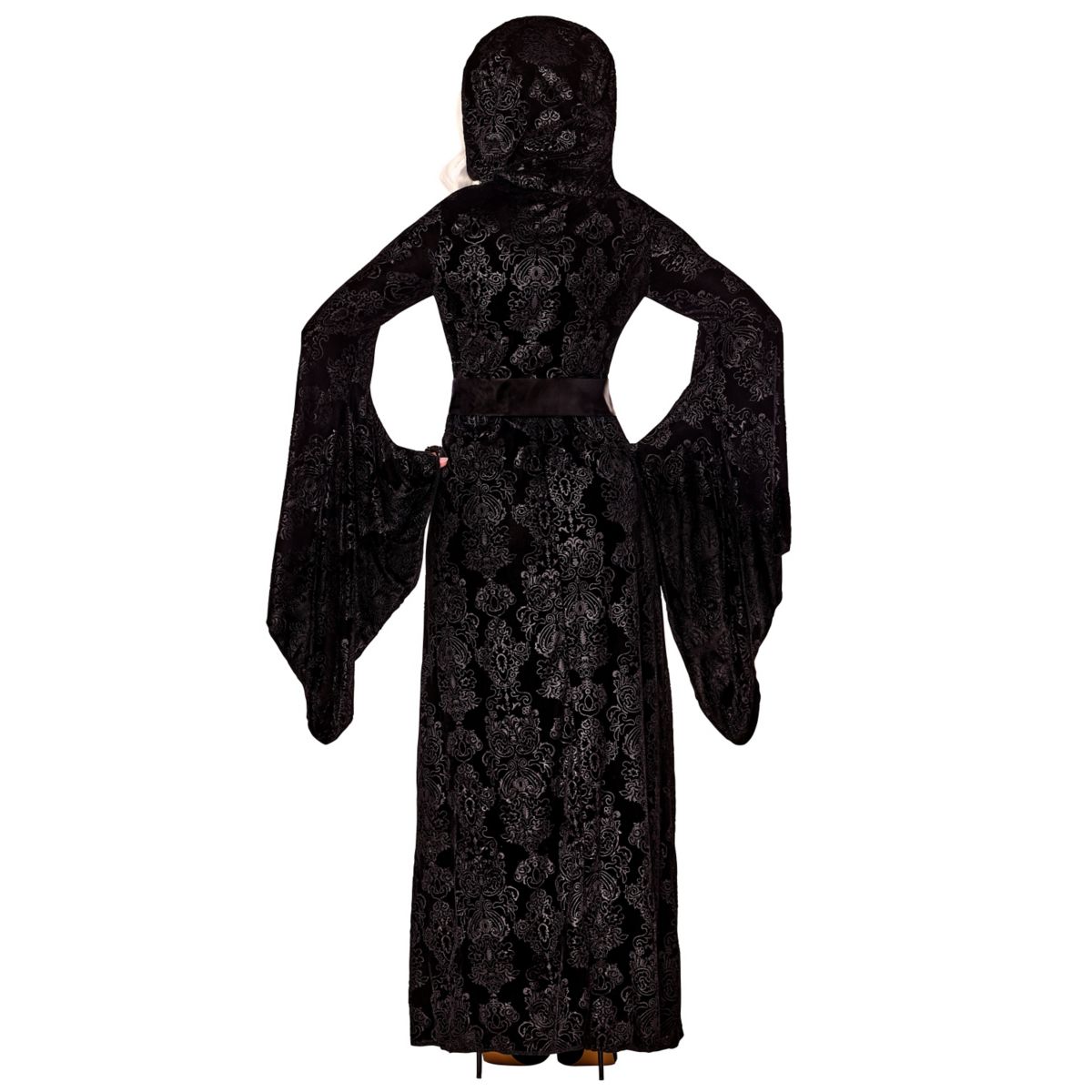 Velvet Hooded Robe BLACK