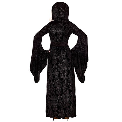 Velvet Hooded Robe BLACK