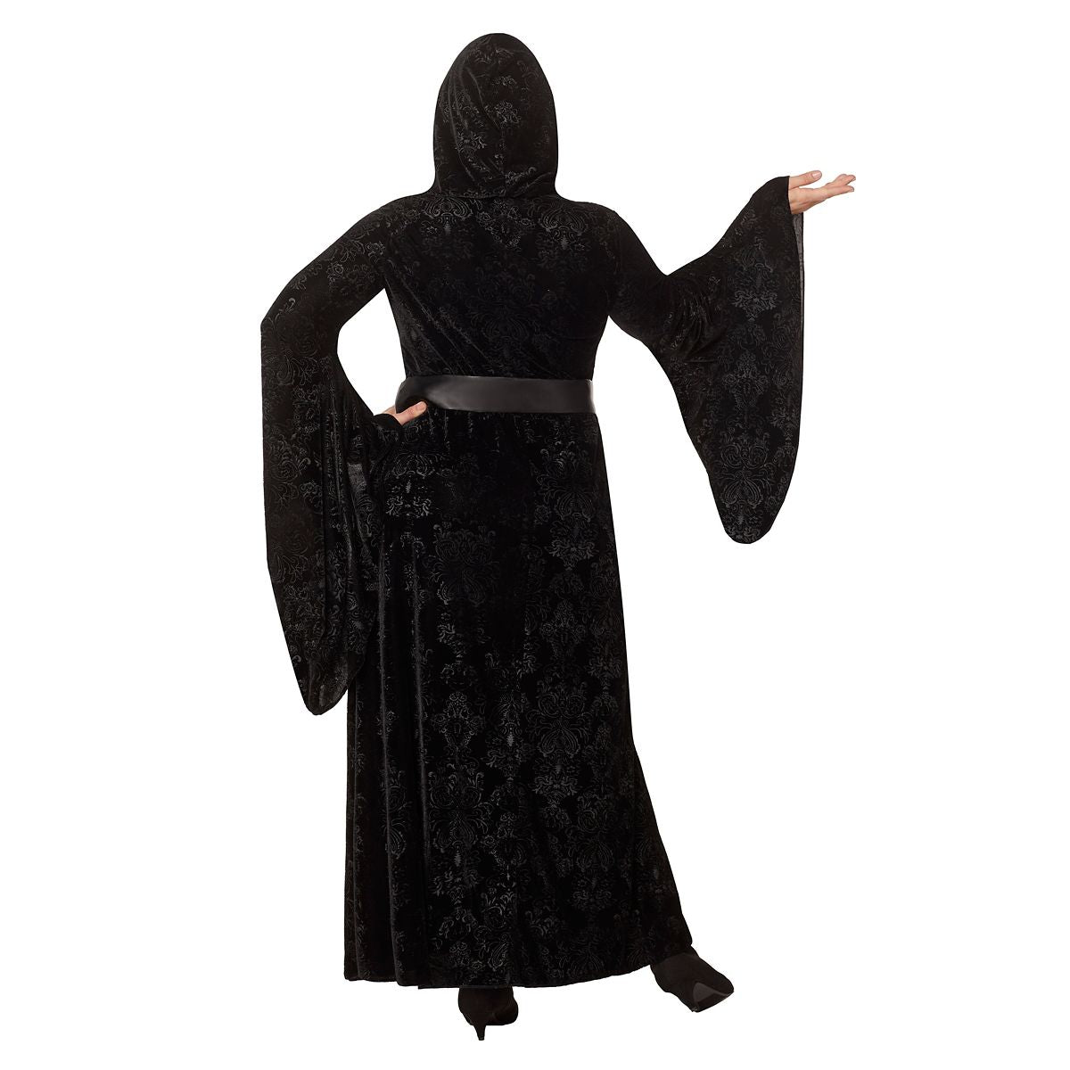 Velvet Hooded Robe BLACK