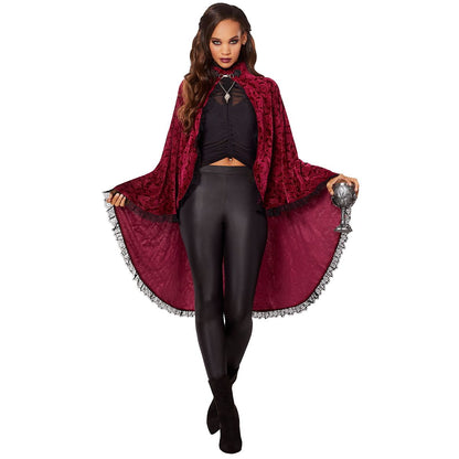 Adult Victorian Vampire Cape RED