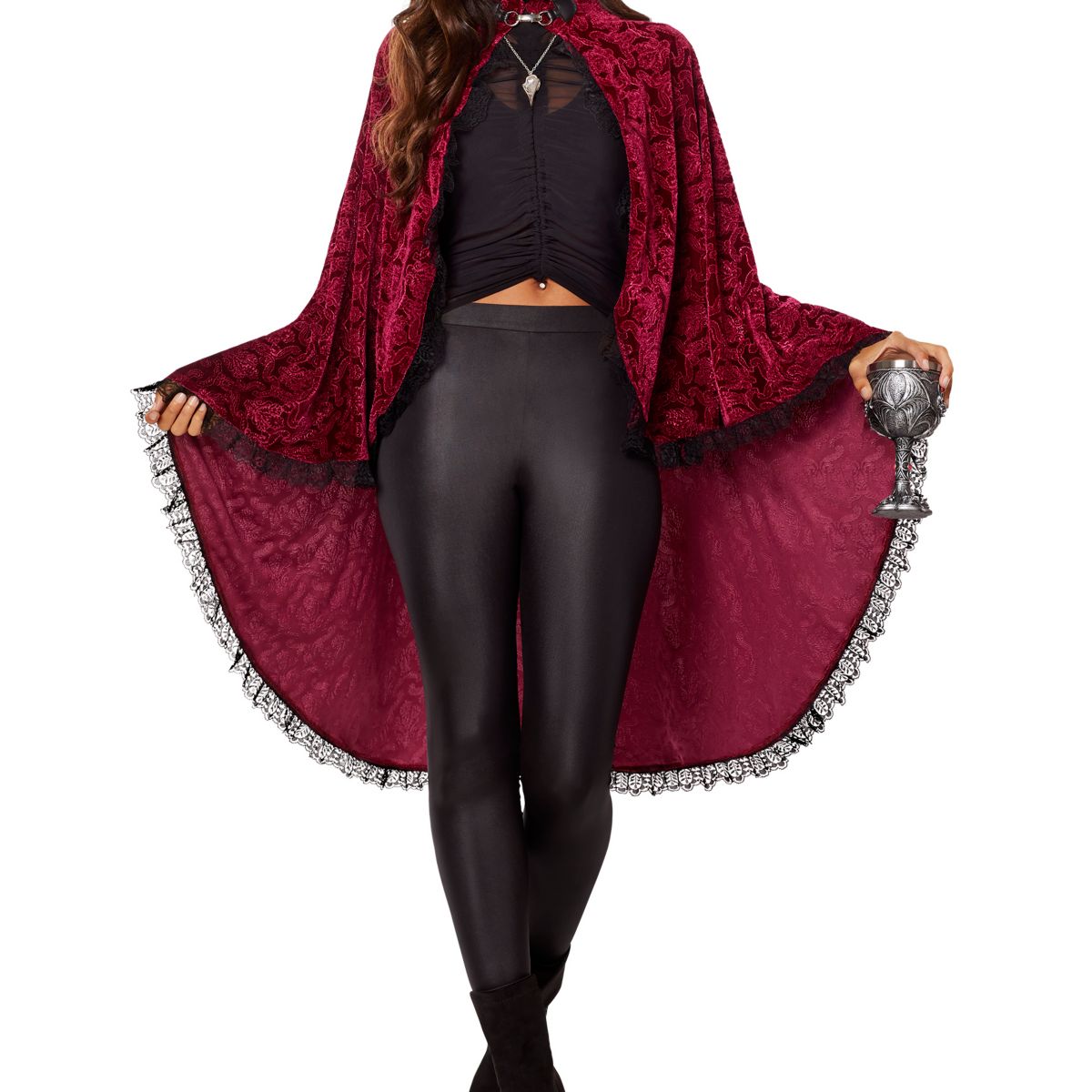 Adult Victorian Vampire Cape RED