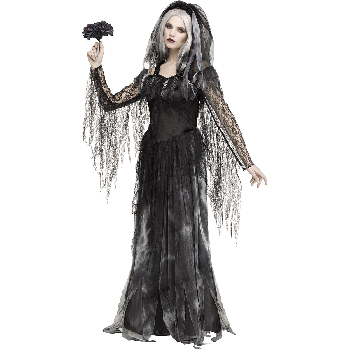 Adult Cemetery Bride Costume BLACK