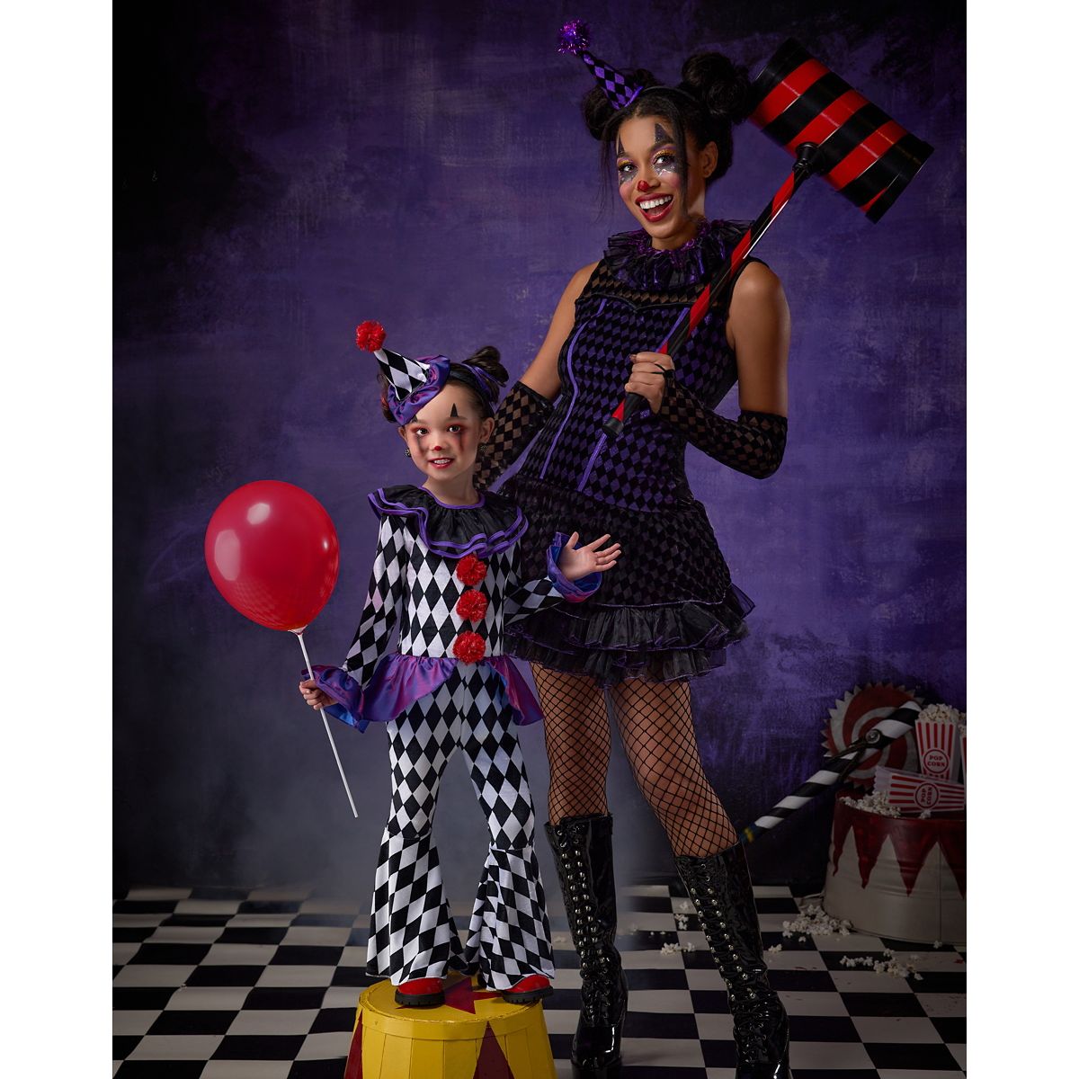 Adult Dark Clown Costume PURPLE