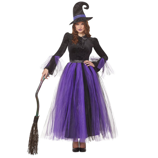Adult Witch Costume Deluxe - The Signature Collection BLACK AND PURPLE