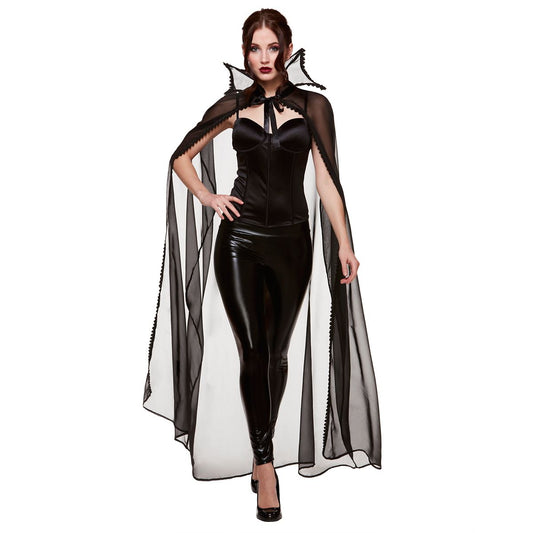 Adult Sheer Vampire Cape BLACK