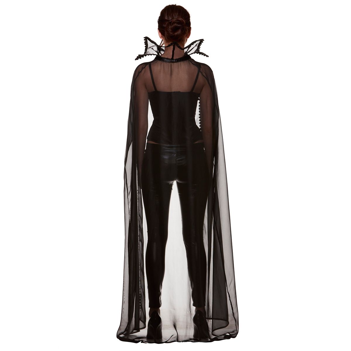 Adult Sheer Vampire Cape BLACK