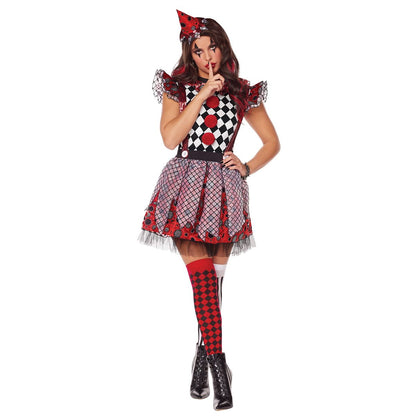 Adult Circus Misfit Costume BLACK AND RED