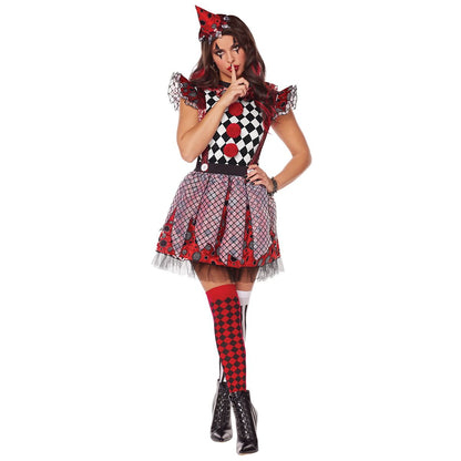 Adult Circus Misfit Costume BLACK AND RED
