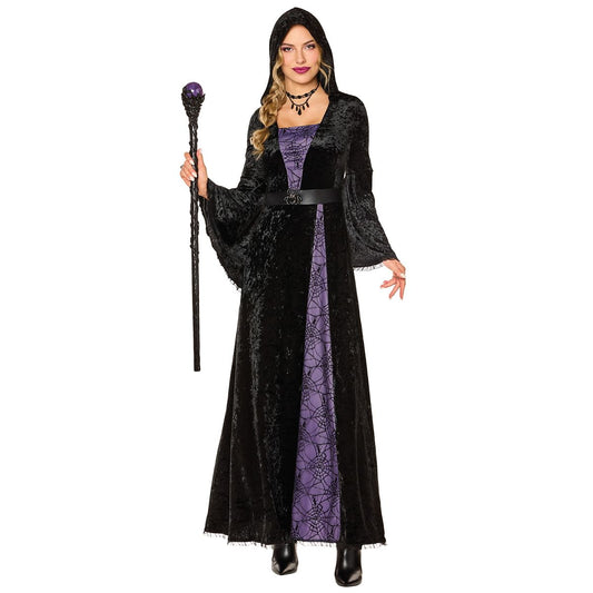 Adult Spider Sorceress Costume BLACK AND PURPLE