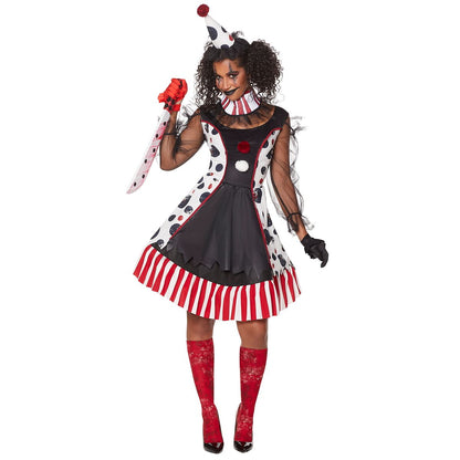 Adult Twisted Clown Costume RED/WHITE/BLACK