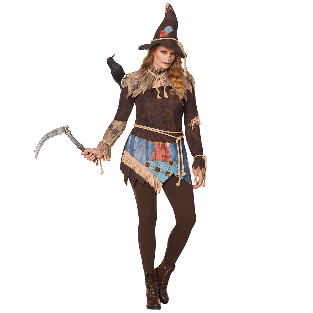 Adult Creepy Scarecrow Costume BROWN