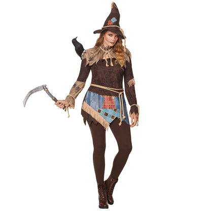 Adult Creepy Scarecrow Costume BROWN