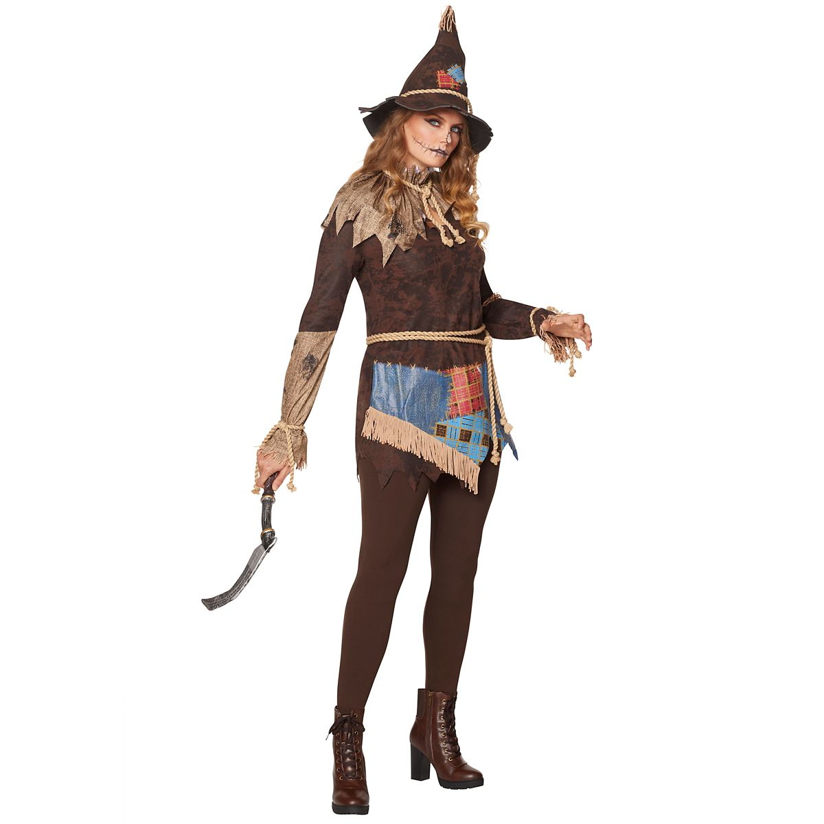 Adult Creepy Scarecrow Costume BROWN