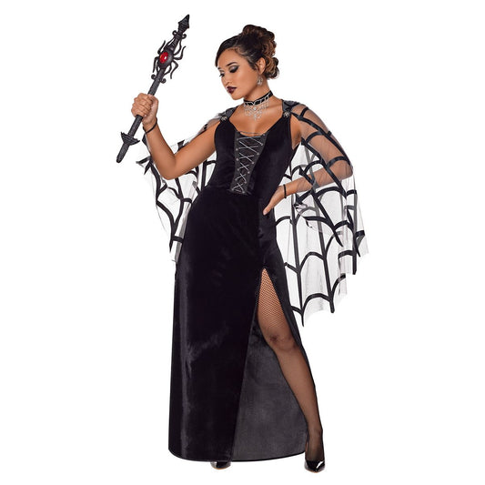 Adult Web of Lies Widow Dress Costume BLACK