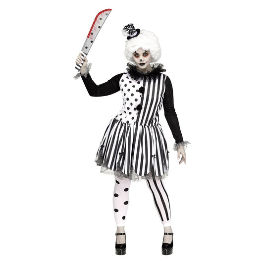 Adult Twisted Trickster Plus Size Costume BLACK AND WHITE