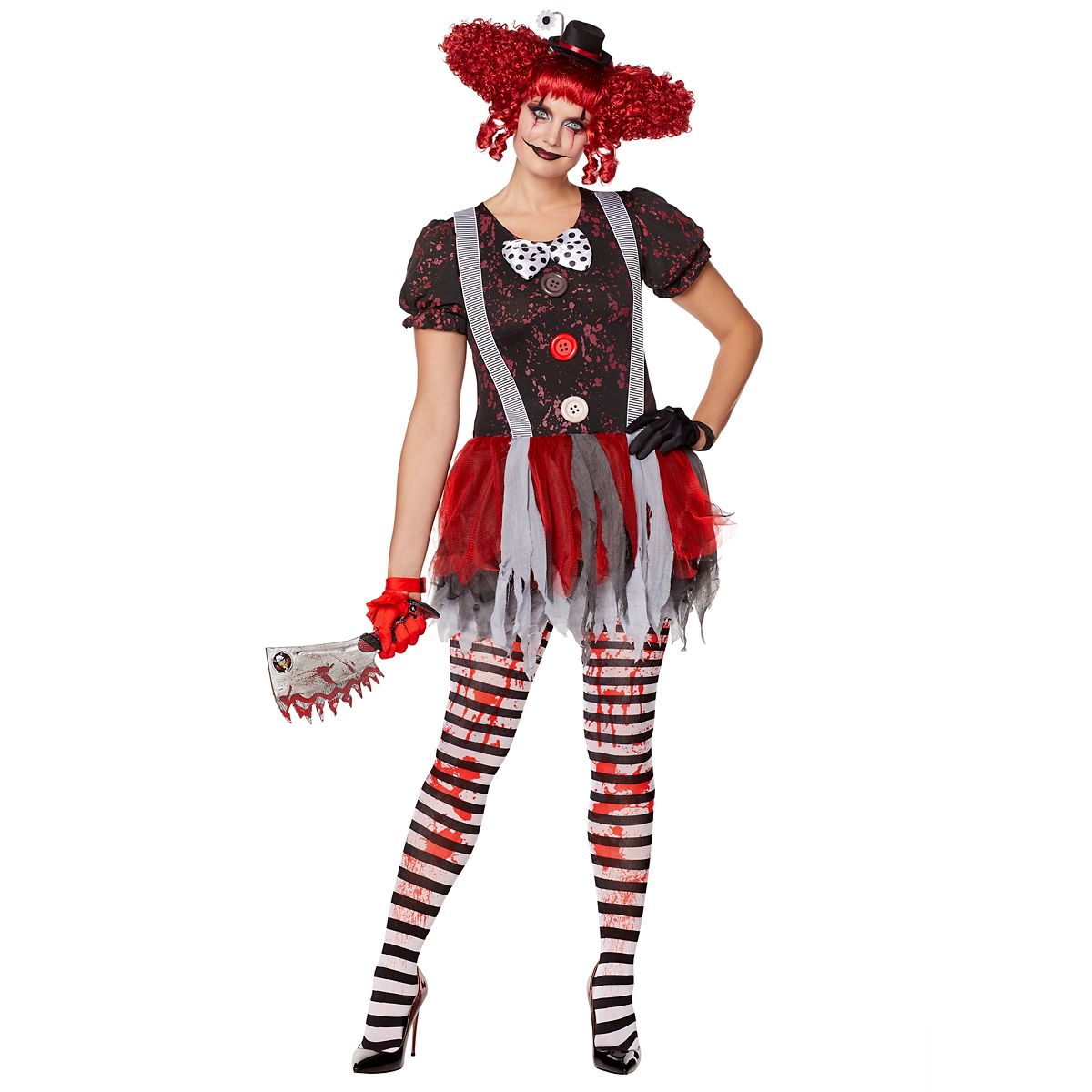 Adult Horror Clown Plus Size Costume RED